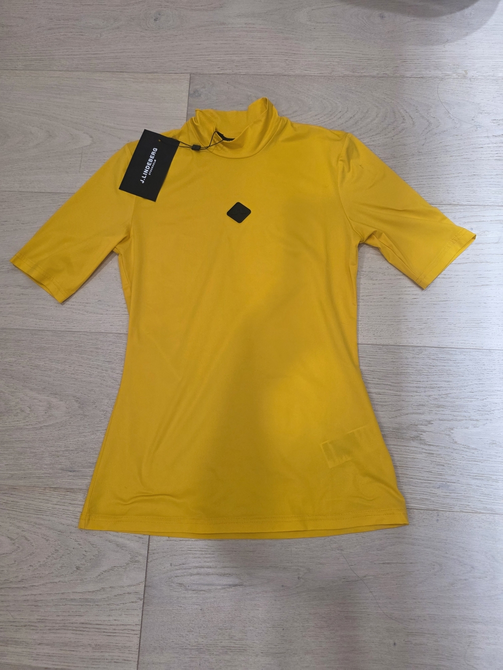 J.Lindeberg Bright Yellow Short-Sleeve Mock Neck Top